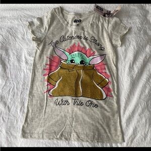 Star Wars Kids Tee - Cream with Green and Brown Graphic